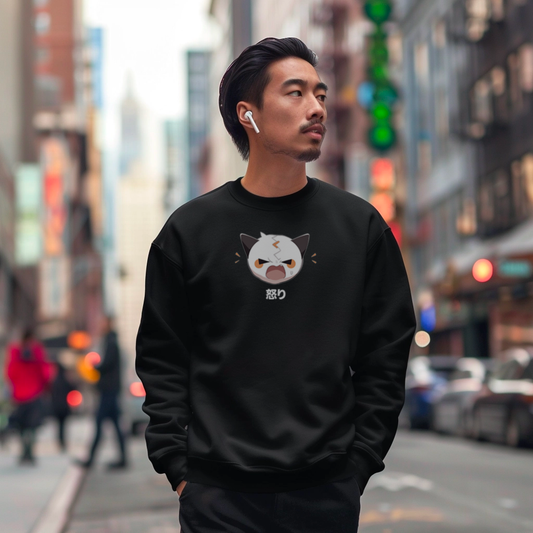 Angry - Japanese style - Unisex Crew Neck Sweatshirt